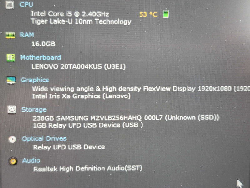Lenovo ThinkPad E14 Gen2| i5-1135G7| 16GB DDR4| 256GB SSD β Lap200