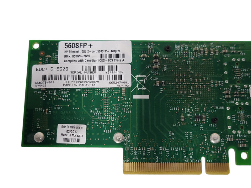 HP 560SFP+ Ethernet 10Gb 2-Port Adapter 665247-001, FH Bracket Q_