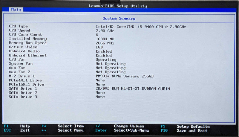 Lenovo ThinkCentre M720s, i5-9400 2.90GHz 6C, 16GB DDR4, 256GB NVMe