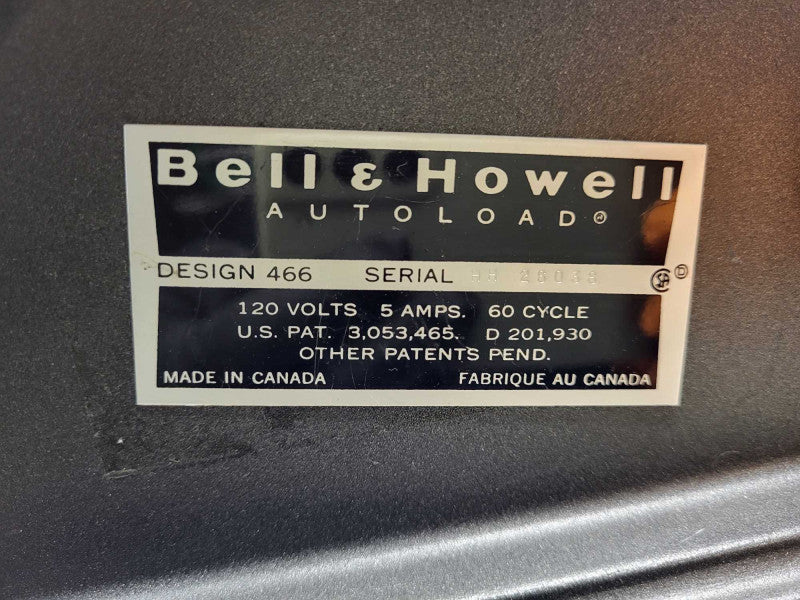 Vintage Bell & Howell 466 Autoload Super 8/ 8MM Movie Projector READ $