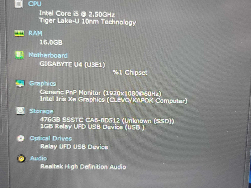 Gigabyte RC14| i5-1155G7| 16GB DDR4| 512GB SSD  β Lap200