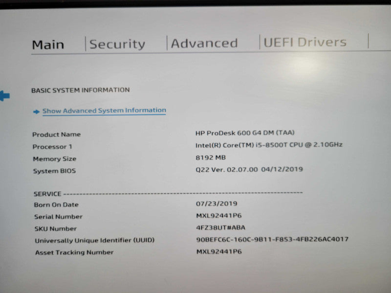 HP ProDesk 600 G4 USFF | i5-8500T @ 2.1GHz 6C, 8GB DDR4, 256GB NVMe !