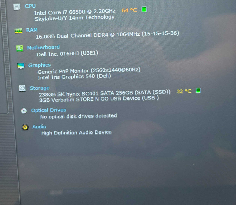 Dell Latitude E7470 TOUCH i7-6650U@2.2GHz 16GB RAM 256GB SSD  Lap200