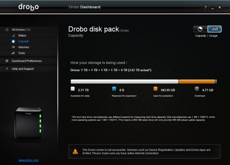 Drobo DRO4D-D | 4-Bay DAS Storage Array | 4x 1TB HDD's