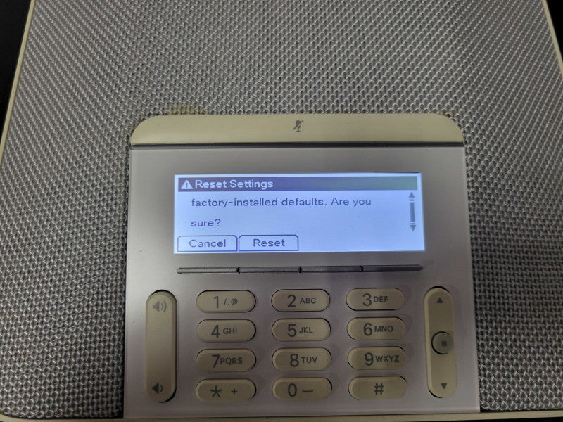 Cisco CP-7832-W-K9 IP Conference Phone, Factory reset, Read _