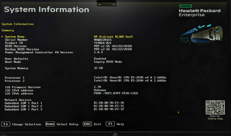 HP DL380 Gen9 2U 8x 2.5", 2x Xeon E5-2690 v4 2.60GHz 16C, 32GB DDR4, 4x 1.2TB SAS, P440ar, 2x 800W PSU