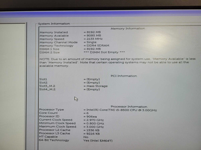 Dell OptiPlex 3060 SFF, i5-8500 3.00GHz 6Core, 8GB RAM, 256GB Nvme !