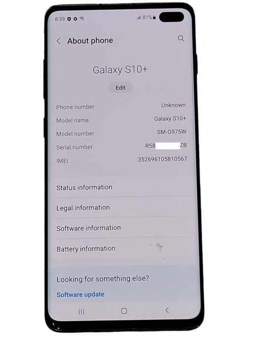 Samsung Galaxy S10+ 128GB (SM-G975W) - READ  _