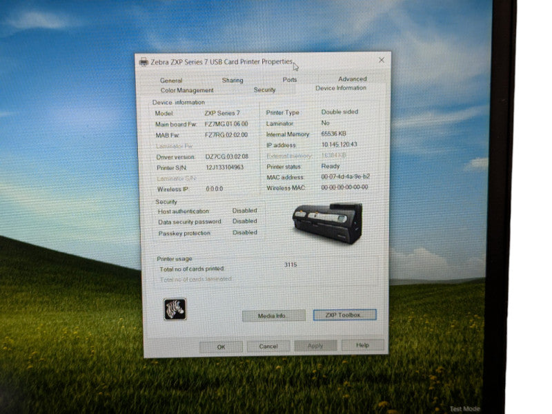 Zebra ZXP Series 7 ID Card Printer PLEASE READ  -