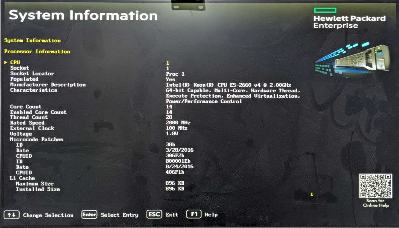 HP DL380 Gen9 2U 8x 2.5", Xeon E5-2660 v4 2.00GHz 14C, 64GB DDR4, P440ar