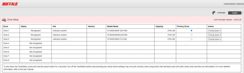 Buffalo TeraStation 5810DN 8-Bay NAS | 4GB RAM, 10G NICs, 3x 3TB HDD's