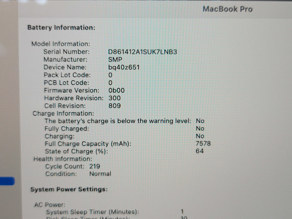 Apple Macbook Pro 2019 16" 6-Core i7-9750H @ 2.6GHz 16GB RAM 500GB GPU (