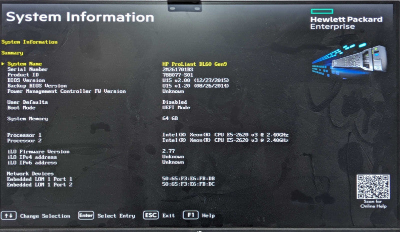 HP ProLiant DL60 Gen9 1U 4x 3.5", 2x E5-2620 v3 2.40GHz 6C, 64GB DDR4, B140i