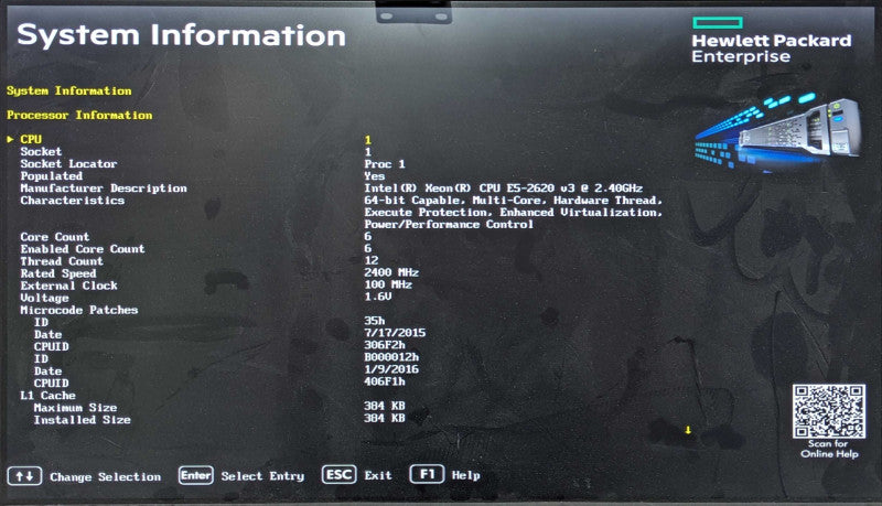 HP ProLiant DL60 Gen9 1U 4x 3.5", 2x E5-2620 v3 2.40GHz 6C, 64GB DDR4, B140i
