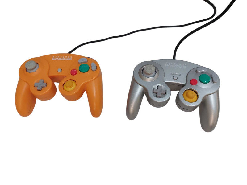 Bundle of 2 OEM Nintendo Gamecube Controllers Model: DOL-003 Orange & Silver =