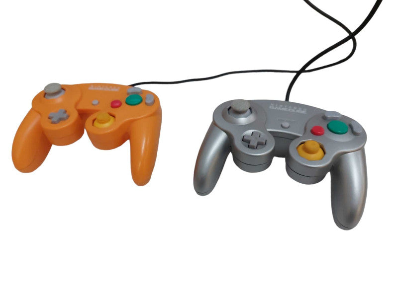 Bundle of 2 OEM Nintendo Gamecube Controllers Model: DOL-003 Orange & Silver =