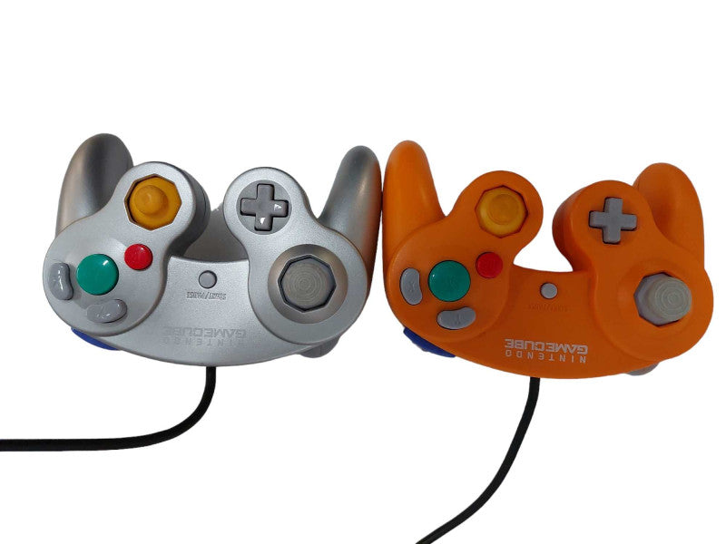 Bundle of 2 OEM Nintendo Gamecube Controllers Model: DOL-003 Orange & Silver =