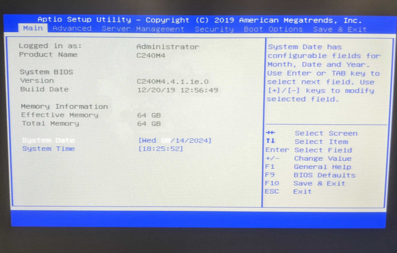 Cisco C240 M4S2 2U | Xeon E5-2680 v3 | 64GB DDR4 | No HDD | 12G SAS RAID