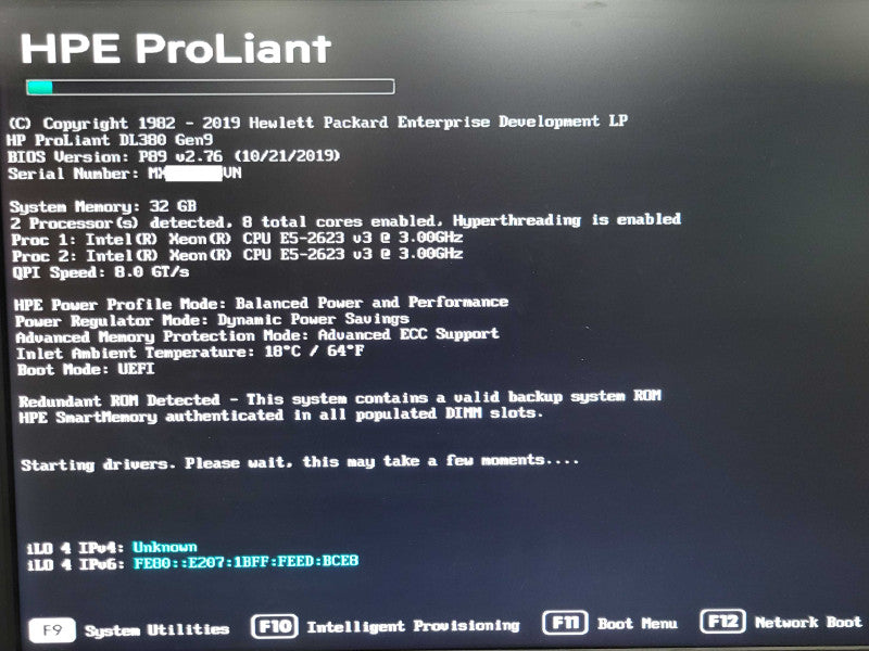 HP DL380 G9 2U, 2x Xeon E5-2623v3 3.0GHz, 32GB DDR4, P440ar, 2x 1.2TB, 1x PSU _