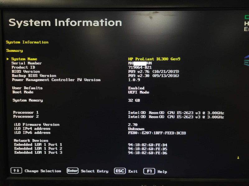 HP DL380 G9 2U, 2x Xeon E5-2623v3 3.0GHz, 32GB DDR4, P440ar, 2x 1.2TB, 1x PSU _