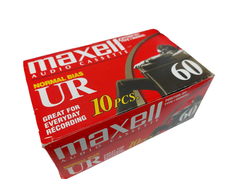 Maxell Audio Cassette Normal Bias UR 60 Minutes/135m/443ft ( NEW )Box of 10  =