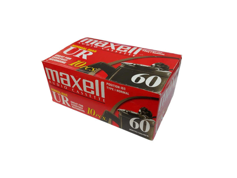 Maxell Audio Cassette Normal Bias UR 60 Minutes/135m/443ft ( NEW )Box of 10  =