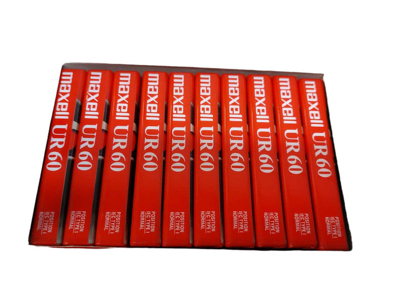 Maxell Audio Cassette Normal Bias UR 60 Minutes/135m/443ft ( NEW )Box of 10  =