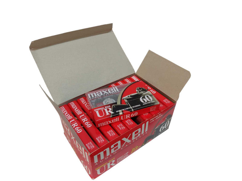 Maxell Audio Cassette Normal Bias UR 60 Minutes/135m/443ft ( NEW )Box of 10  =