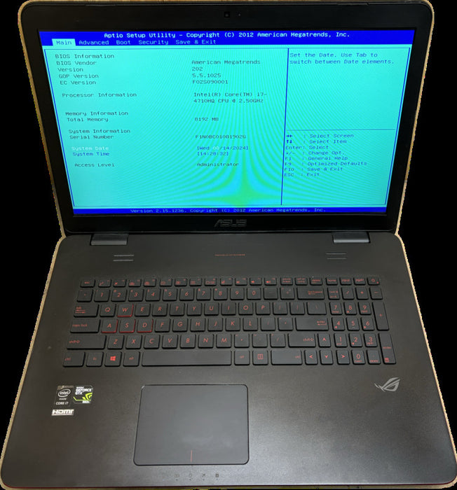 Asus ROG G771J i7-4710HQ GTX 850M Faulty LCD READ!  Lap200