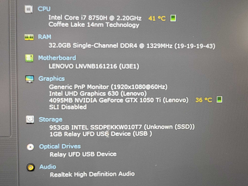 Lenovo Legion Y530-15ICH| i7-8750H| 32GB DDR4| 1050 Ti| 1TB M.2  β Lap200