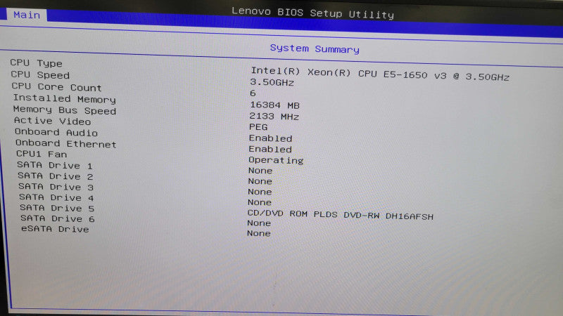Lenovo ThinkStation P500 - Xeon E5-1650 V3 | 16GB RAM | NO HDD | QUADRO K2000 %