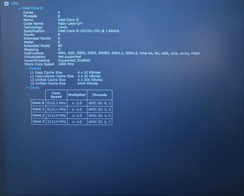 Dell Latitude 3510 Intel Core i5- 10210U@1.6GHz 16GB RAM 256GB SSd  Lap200