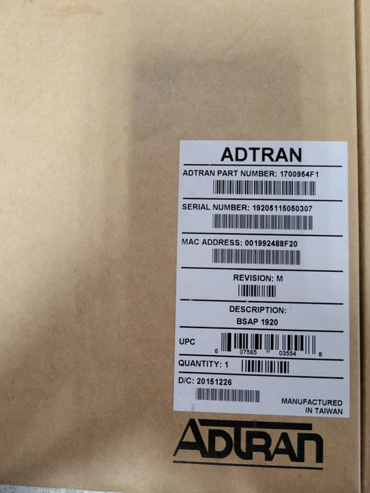 Adtran Bluesocket BSAP-1920 802.11 a/n + b/g/n Access Point 1700954F1 PoE _