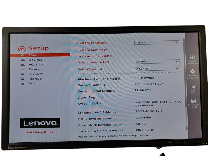 Lenovo ThinkStation P510 | Xeon E5-1650 v4 @ 3.60GHz 6C, 16GB DDR4, K2200