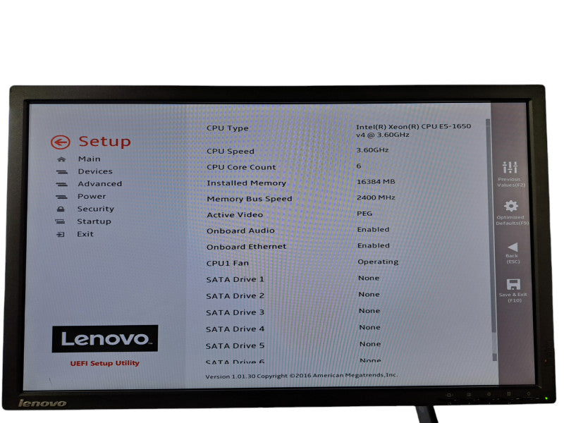 Lenovo ThinkStation P510 | Xeon E5-1650 v4 @ 3.60GHz 6C, 16GB DDR4, K2200