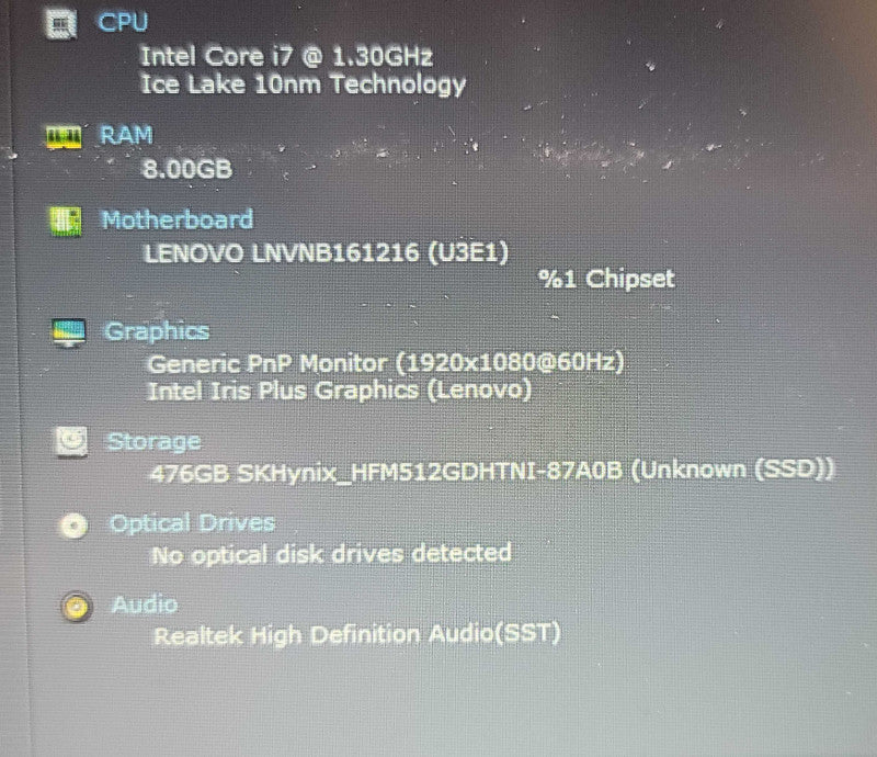 Lenovo IdeaPad 3 15IIL05| i7-1065G7| 8GB DDR4| 512GB  READ β Lap200