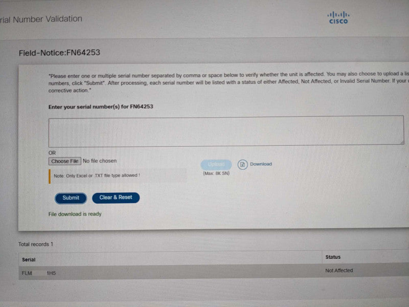 Cisco 4300 Series ISR4331/K9 Integrated Service Router, Not Affected