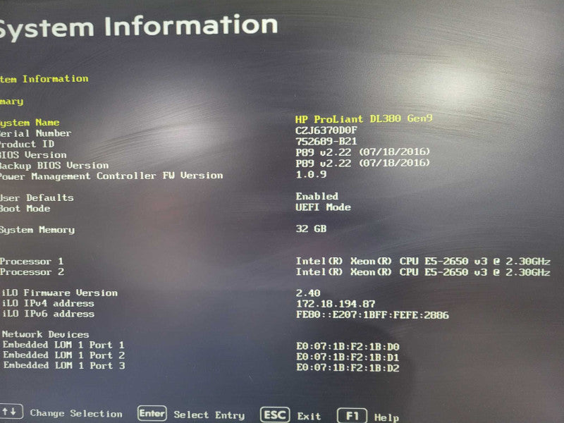 HP ProLiant DL380 Gen9 2x Intel Xeon E5-2650 v3 @ 2.3 Ghz 32GB RAM P440ar 2.5 !