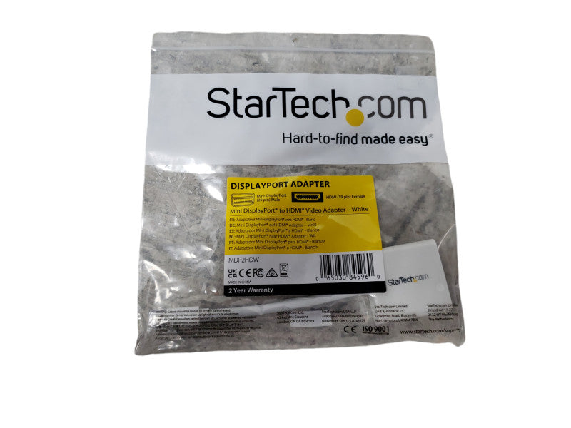 StarTech Mini DisplayPort to HDMI Video Adapter Converter M/F White (MDP2HDW Q