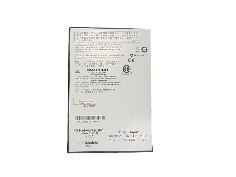 F5 BIG-IP 4000 NETWORK TRAFFICE MANAGER LOAD BALANCER 2x AC PSU, READ  $