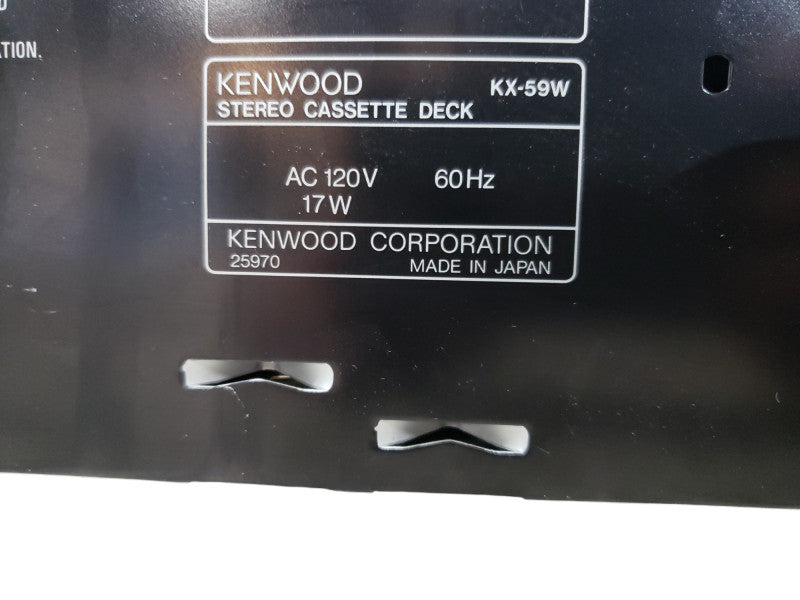 Vintage Kenwood Stereo Double Cassette Deck KX-59W READ