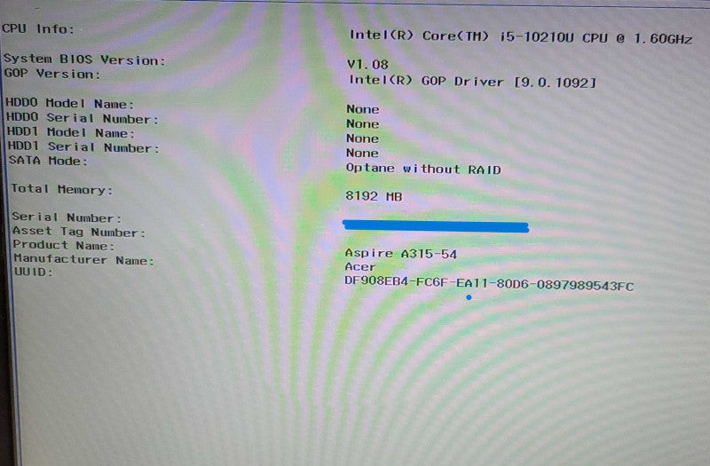 Acer Aspire 3| i5-10210U| 8GB DDR4| NO SSD FOR PARTS/REPAIR  β BudLap