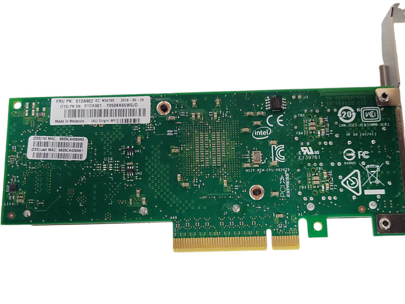 Lenovo 01DA902 Intel X710-DA2 2-Port 10GBE SFP+ Network Adapter, FH Bracket _