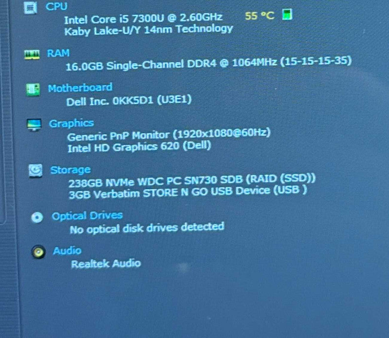Dell Latitude 7280 TOUCH i5-7300U@2.6GHz 16GB RAM 256GB SSD  Lap200