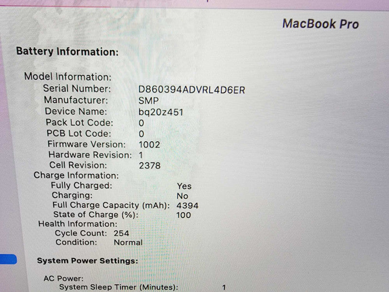 Apple Macbook Pro 2020 13" 4-Core i5-8257U @ 1.4GHz 8GB DDR3 256GB SSD (