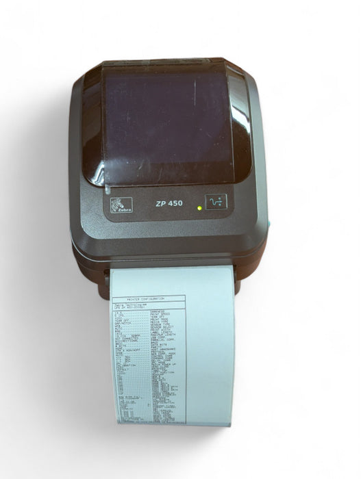 Zebra ZP450 Thermal Label Printer with base power supply ZP450-0501-0006A -