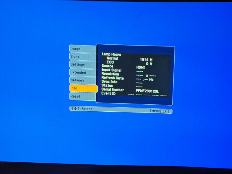 Epson PowerLite D6155W H396A WXGA 3LCD Wifi Projector,Lamp Hour: 1500-2000hrs Q