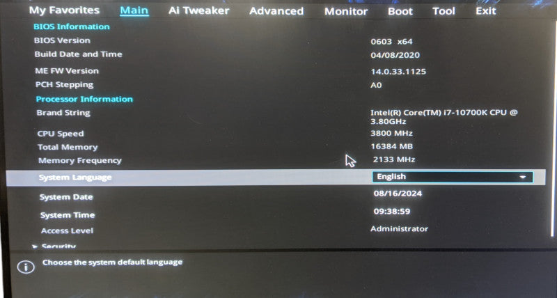 Intel Core i7-10700K - Asus Prime Z490M-PLUS |16GB DDR4 | No HDD | I/O Shield