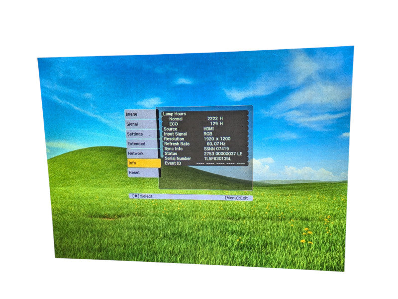 EPSON PowerLite 4855WU 4000 ANSI Lumens WUXGA 3LCD Projector H543A Q-