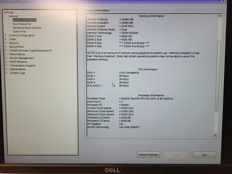 Dell Precision T3620 | Xeon E3-1270 v5 @ 3.60GHz, 16GB DDR4, 480GB SSD Q$